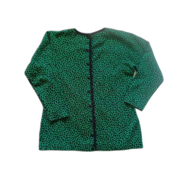 Vintage Neiman Marcus Adrienne Vittadini 80s Animal Print Medium Sweater Leopard - Picture 8 of 12